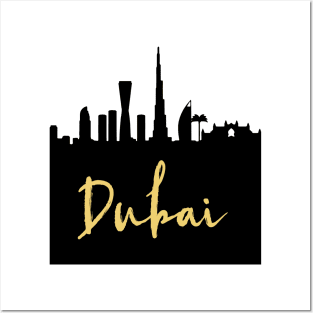 DUBAI UAE DESIGNER SILHOUETTE SKYLINE ART Posters and Art